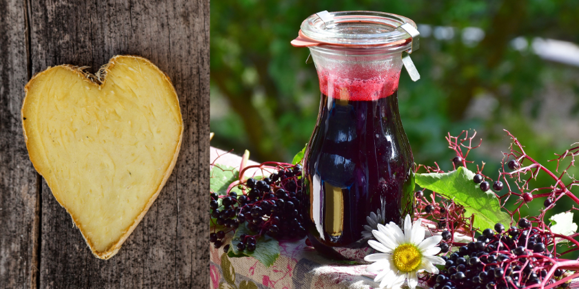 image for herbal cold and flu remedies with elderberry syrup and ginger root